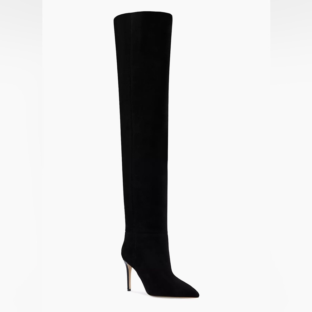 Paris Texas over-the-knee stiletto boots black suede NWB size 35 (3.3"/85mm)